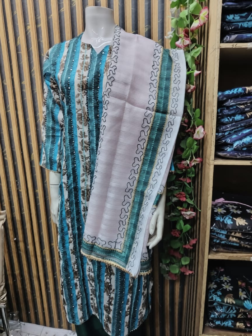 স্টাইলিশ পিউর সুতি থ্রি পিস