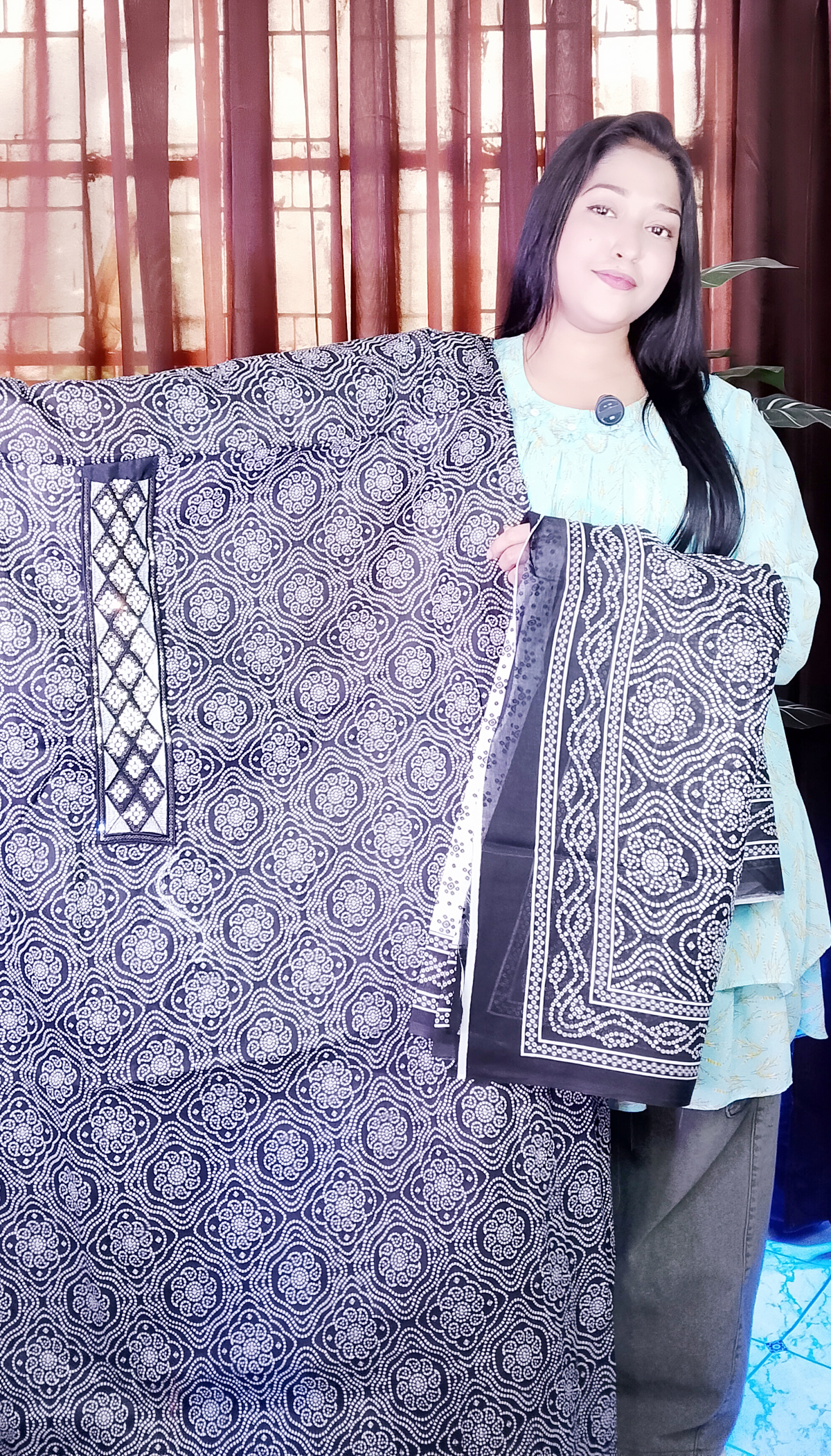 স্টাইলিশ পিউর সুতি থ্রি পিচ